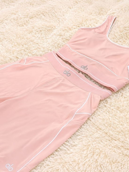 ALO Yoga Other - ALO Yoga Pink Seamless Racerback Sports Bra & Skirt Set
